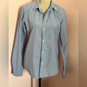 Frank & Eileen Barry Long Sleeve Light Blue Button Up Striped Shirt